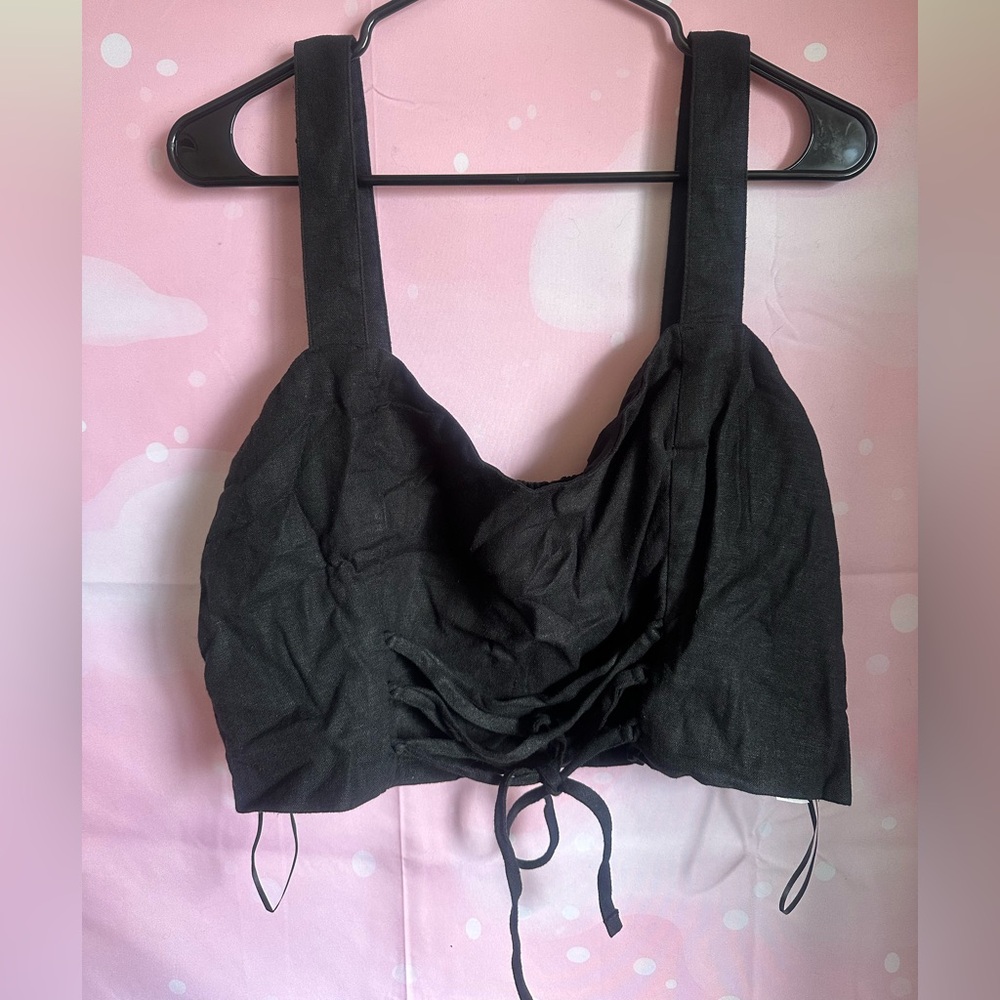 Abercrombie Lace Up Linen Tank